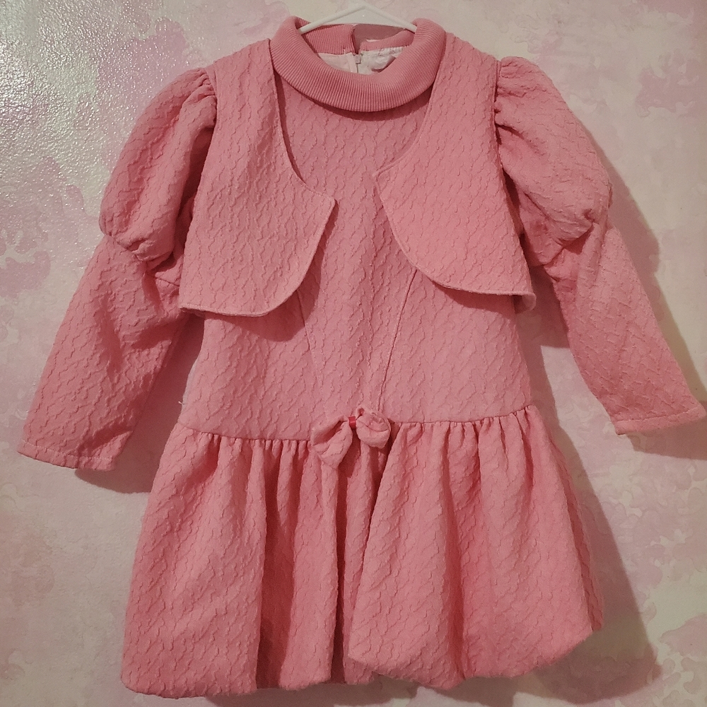 Barbiecore Pink Pin Pin Vintage 1980's Dress